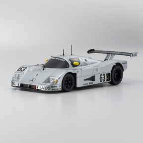 Kyosho Mini-Z RC car part featuring the 1989 Sauber Mercedes C9 Le Mans #63 body shell for model customization.