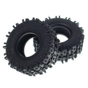 Pair of Redcat 1.3-inch Soft Apex Tires for RC cars, featuring red rubber treads and durable sidewalls for off-road use.