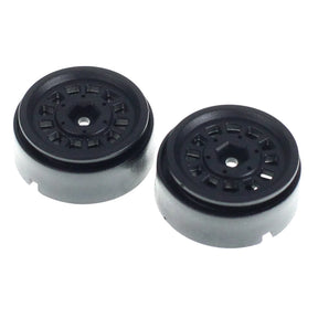 Redcat 1.3-inch APEX plastic beadlock wheels for RC cars, shown with detailed red and black wheel design.