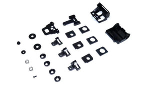 Kyosho Mini-Z MM2 motor case set for MR-04 RC car, showing the compact black plastic motor housing and components.