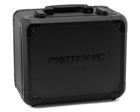 ProTek RC radio case for FlySky Noble NB4+ and NB4 Pro+ transmitters, black protective carrying case with handle.