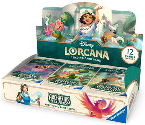 Lorcana TCG Archazia's Island booster box with colorful packaging and illustrated artwork for the trading card game.