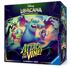 Lorcana TCG Attack of the Vine! Lumineers's Trove card featuring colorful artwork and game details on a white background.