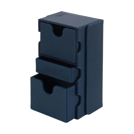 Vault X Exo-Tec Game Box 200+ in royal blue, durable storage case for gaming accessories and cartridges.