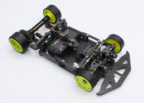 Reflex Racing RX28D Worlds Edition 2WD RC car kit in blue with detailed chassis and racing decals, ready for high-speed racing.