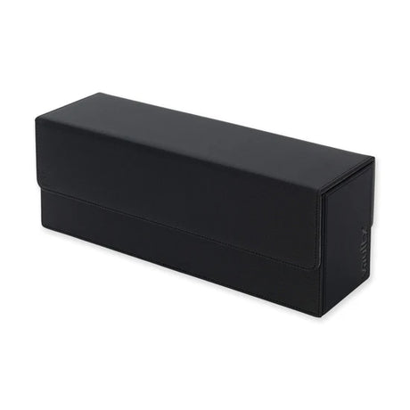Vault X Exo-Tech Card Box 450+ in signature black, featuring durable protective case for storing and organizing trading or gaming cards.
