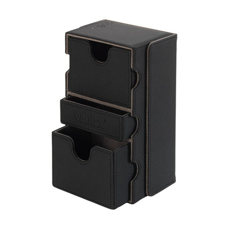 Vault X Exo-Tec Game Box 200+ with a sleek black exterior and secure storage for gaming accessories and collectibles.