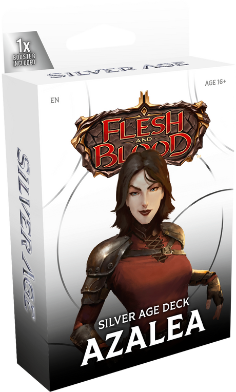 Flesh and Blood Silver Age Chapter 2 starter decks containing collectible trading cards from Legends Story Studios.