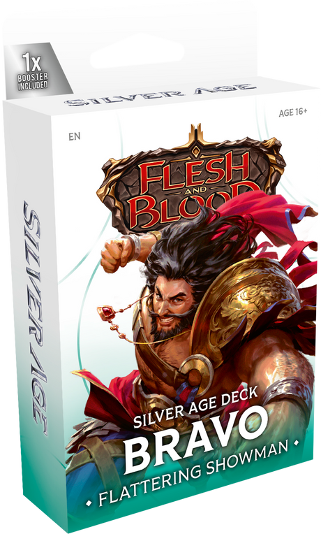 Flesh and Blood Silver Age Chapter 1 Starter Decks collectible trading cards by Legends Story Studios, featuring vibrant card artwork.