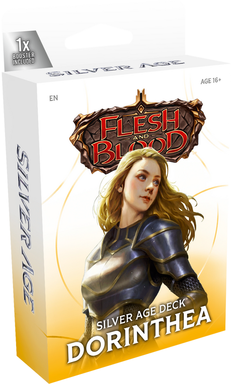 Legends Story Studios Flesh and Blood Silver Age Chapter 2 starter deck of collectible trading cards featuring colorful card artwork.