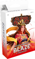 Flesh and Blood Silver Age Chapter 3 starter deck of collectible trading cards by Legends Story Studios, featuring vibrant card artwork.