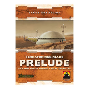 Terraforming Mars: Prelude expansion box by Stronghold Games featuring artwork and game components on the front.