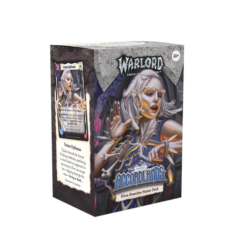 Warlord CCG Saga of the Storm Into the Accordlands Starter Deck by Kingswood Games, featuring colorful fantasy card artwork.