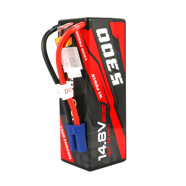 Gens Ace - 5300mAh 14.8V 60C 4S1P Hard Case Lipo Battery with EC5 Plug