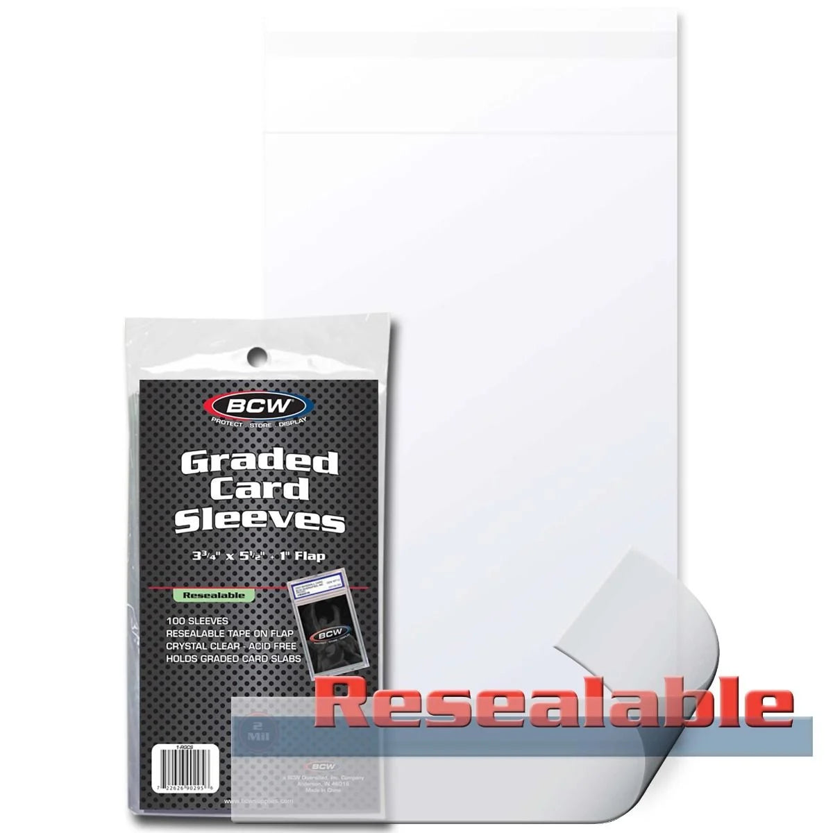 BCW: Resealable Graded Card Sleeves (100 Sleeves)