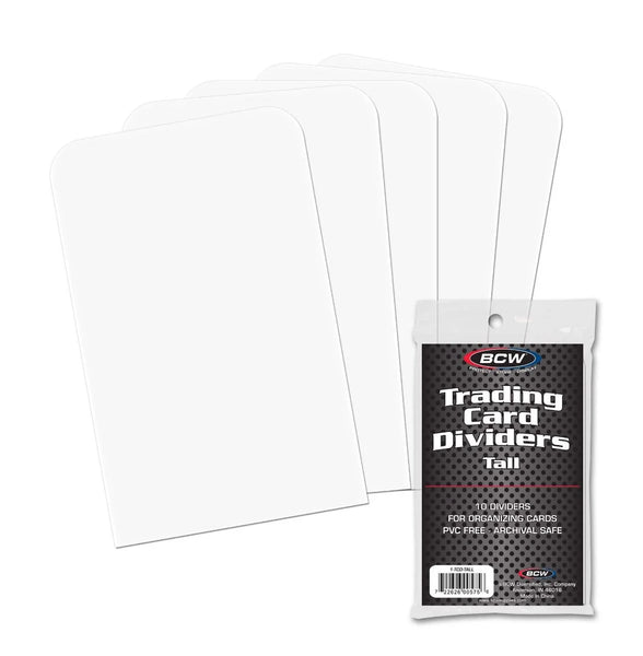 BCW: Tall Trading Card Dividers (10 Dividers)