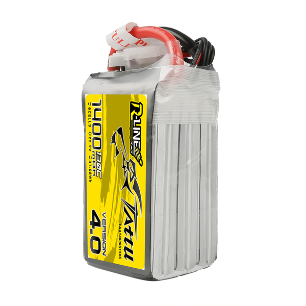 Tattu R-Line Version 4.0 1400mAh 22.2V 130C 6S1P Lipo Battery Pack With XT60 Plug - Hobby Addicts
