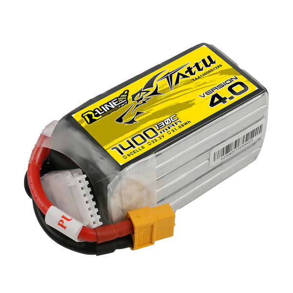 Tattu R-Line Version 4.0 1400mAh 22.2V 130C 6S1P Lipo Battery Pack With XT60 Plug - Hobby Addicts