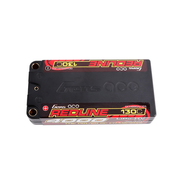 Gens Ace - Redline Series 4000mAh 7.6V 130C 2S1P - HV Hard Case Shorty Lipo Battery