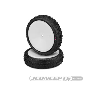 JConcepts - Swaggers Pre-mounts - Pink Compound - 1/10 2wd Buggy Front Carpet Tires - 2pcs - Hobby Addicts