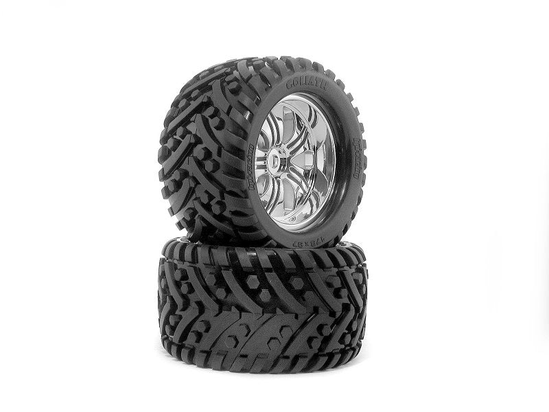 HPI Racing: Goliath Tires, Mounted on 178X97mm Tremor Wheels (Chrome)
