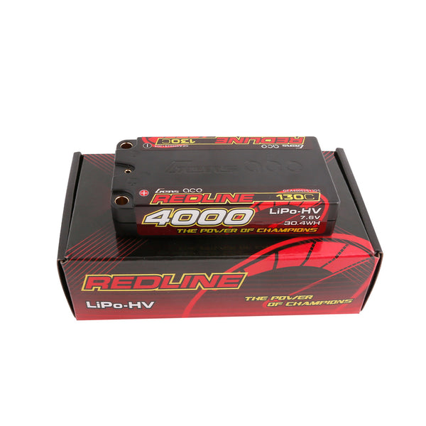 Gens Ace - Redline Series 4000mAh 7.6V 130C 2S1P - HV Hard Case Shorty Lipo Battery