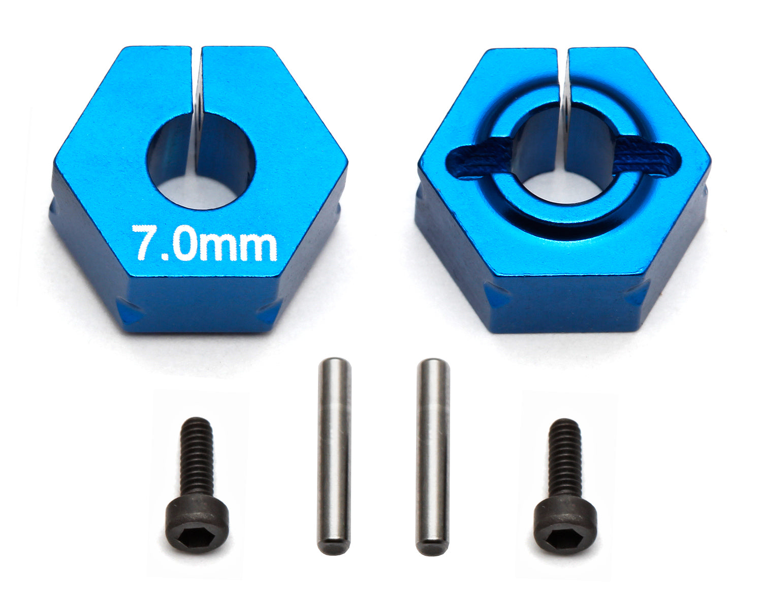 Team Associated - FT Clamping Wheel Hexes, 7.0 mm offset - 91610 - Hobby Addicts