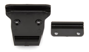 Team Associated RC10B6 RC car bumper, black plastic with mounting hardware, designed for durability and high-performance racing.