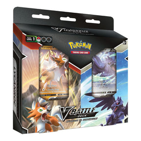 Pokémon TCG Lycanroc vs. Corviknight V Battle Deck featuring Pokémon cards and game accessories from the Pokémon brand.