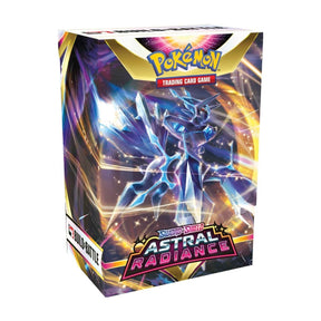 Pokémon Astral Radiance Build & Battle Box containing Pokémon TCG cards, booster packs, and accessories for Pokémon fans.