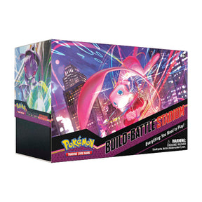 Pokémon Fusion Strike Build & Battle Stadium featuring Pokémon TCG cards, booster packs, and gameplay accessories.