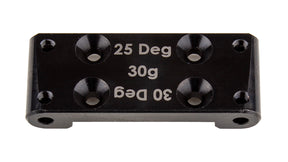 Team Associated RC10B6 FT steel bulkhead with 25 and 30-degree options, designed for RC racing cars.