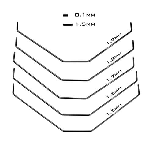 Tekno - TKR6610 – Rear Sway Bar Set (1.5, 1.6, 1.7, 1.8, 1.9mm)