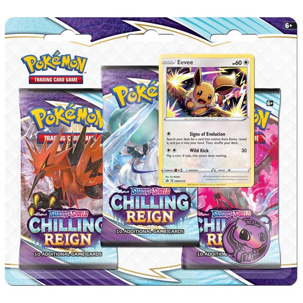Pokémon TCG - Sword & Shield - Chilling Reign - Three-Booster Blister - Hobby Addicts