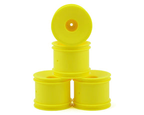 Yellow DE Racing Speedline ST RC car wheels for 1/10 trucks, showcasing durable design and vibrant color.