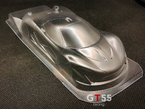 GT55 Racing P1 Lexan clear body shell for 98mm wheelbase racing RC car, featuring lightweight, durable Lexan construction.