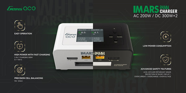 Gens Ace - iMars Dual Channel AC200W/DC300W Balance Charger (White)