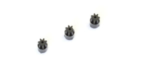 Kyosho RC car pinion gear set with three 7-tooth gears, compatible with MZ6BK-07 model, showing gear teeth and packaging.