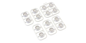 Kyosho MDH100W multi offset wheel set in white with 14 pieces, featuring detailed design for RC car customization.