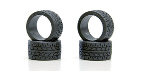 Kyosho Mini-Z racing radial wide tires with 10° angle, set of four RC car parts for improved grip and stability.