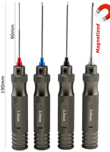 Powerhobby - Pro Series Magnetized Hex Tool Set Metric (1.5, 2.0, 2.5, 3.0mm)