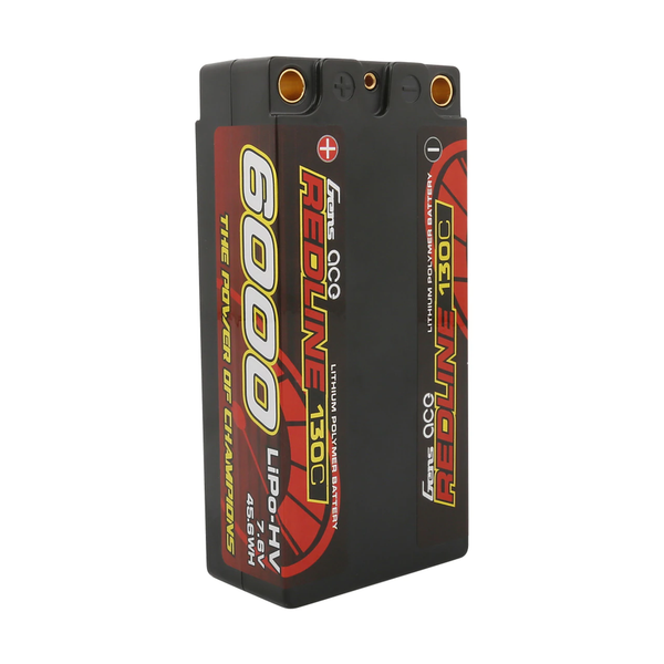 Gens Ace - Redline Series 6000mAh 7.6V 130C 2S2P - HV Hard Case Shorty Lipo Battery - Hobby Addicts