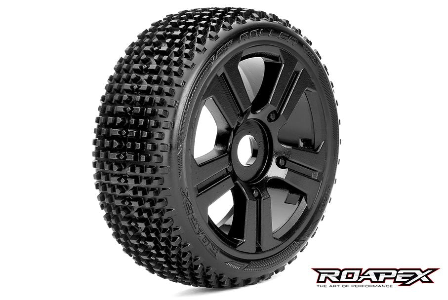 Roapex - Roller 1/8 Buggy Tires - 17mm hex black wheels - 2pcs - Hobby Addicts