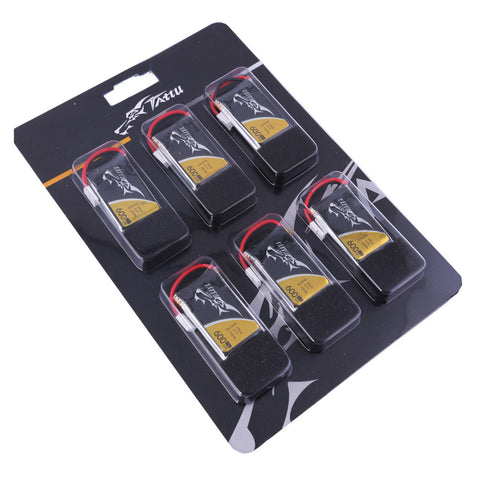 Gens Ace - Tattu 600mah 3.7V 25c 1s - Lipo Battery Pack With Molex Plug (6 count) - Hobby Addicts